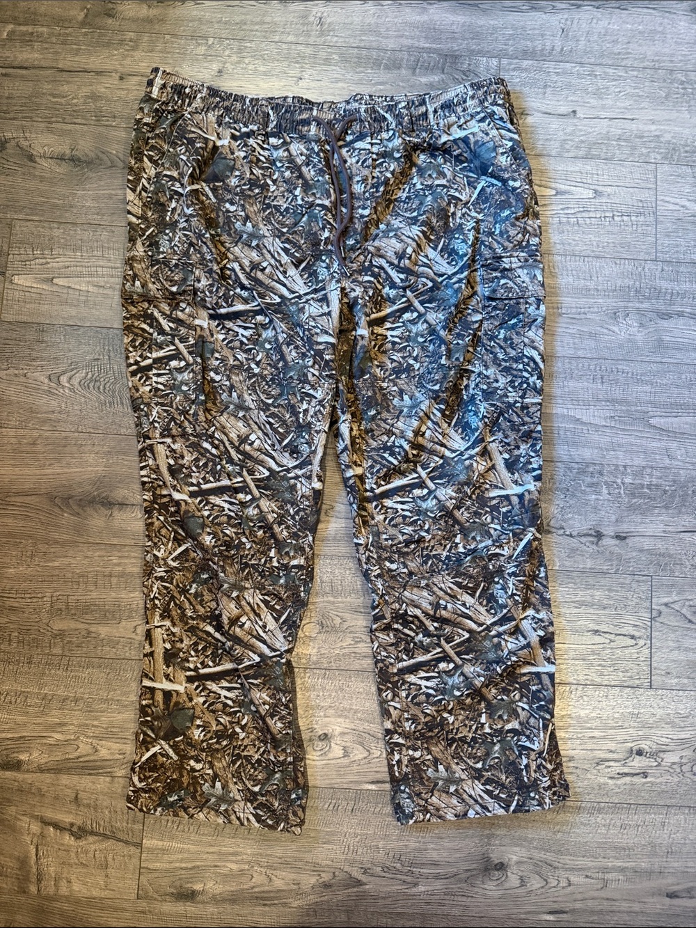 No Boundaries Women Wide Leg Camo Pants in Brown